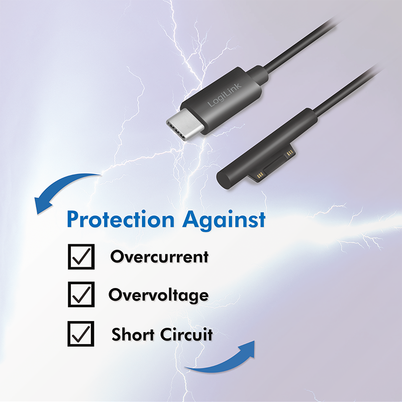 LogiLink USB-C to Microsoft Surface Charging Cable